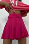 Women's Elastic Waist Ruffle Pink Skirt 12520 - 6