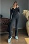High Waist Quality Crepe Fabric Lycra Palazzo Striped Trousers Black - 6