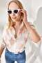 Women's Fan Orange Sleeve Folded Linen Shirt GML-19000825 - 3