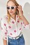 Women's Daisy Fuchsia Sleeve Folded Linen Shirt GML-19000825 - 3