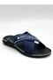 Influencer Men's Slippers Cross Rope Sport Buckle Home Slippers Daily Slippers 12412 Navy Blue White - 5