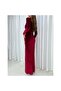 Velvet Fabric Claret Red Lycra French Silk Length 1 Meter Width 150cm - 2
