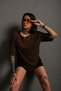 Men's Basic Solid Color Oversize T-shirt Düzrenk-tshirt - 5