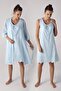 Blue Woven Cotton Maternity Maternity Nightgown and Dressing Gown Set