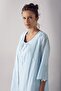 Blue Woven Cotton Maternity Maternity Nightgown and Dressing Gown Set - 3