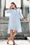 Blue Woven Cotton Maternity Maternity Nightgown and Dressing Gown Set - 7