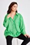 Women's Oversize Off-Shoulder Loose Fit Green Shirt