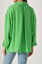 Women's Oversize Off-Shoulder Loose Fit Green Shirt - 8