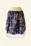 Women's Navy Blue Patterned Cream Tulle Skirt LDUTE