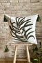 Single Punch Embroidered Decorative Linen Throw Pillow Cover