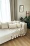 Set of 6 - 4 Square & 2 Vertical Handmade Natural Linen Authentic Organic Cotton Tasseled Throw Pillow Cover - 3