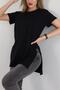 Black Double Sleeve Slit T-Shirt 165239