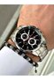 Steel Strap Calendar Men's Wristwatch - Hematite Stone Special Bracelet Gift - 6