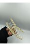 Women's Beige Pearl Stone Pinch Buckle - 4