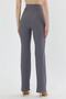 High Waist Quality Crepe Fabric Lycra Palazzo Striped Trousers Gray - 8