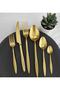 طقم سكاكين وشوكة وملعقة من Arles Matte Gold مكون من 42 قطعة - 3