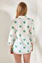 Women's Daisy Green Sleeve Folded Linen Shirt GML-19000825 - 6