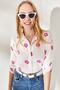 Women's Daisy Fuchsia Sleeve Folded Linen Shirt GML-19000825 - 2