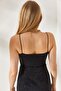 Women's Black Rope Strap Double Layer Snap Bodysuit BDY-00000044 - 6