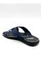 Influencer Men's Slippers Cross Rope Sport Buckle Home Slippers Daily Slippers 12412 Navy Blue White - 6