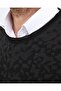 Men's Crew Neck Black Knitwear Sweater Patterned Colorful Winter Steel Knit Classic Fit - 5