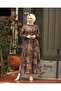 Women's Hijab Shawl Patterned Lined Chiffon Dress
