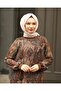 Women's Hijab Shawl Patterned Lined Chiffon Dress - 2