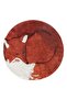 Mira 1214 Orange Woven Base Round Carpet with Fox Figure