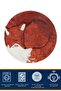 Mira 1214 Orange Woven Base Round Carpet with Fox Figure - 3