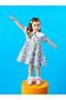 Bebe Collar Short Sleeve Patterned Baby Girl Dress