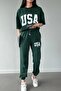 Plus Size USA New York City Printed Oversize Summer Top and Bottom Tracksuit Set