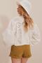 Vanilla Crew Neck Ajrulu Sleeves Scalloped Crop Knitwear Cardigan Alc-X10077 - 5