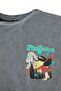 Anthracite Oversized/Wide Fit Faded Effect Mystical Printed 100% Cotton T-shirt TMNSS22TS0831 - 7