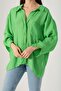 Women's Oversize Off-Shoulder Loose Fit Green Shirt - 7