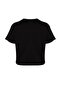 Siyah Bisiklet Yaka Dikiş Detaylı %100 Pamuk Örme Crop T-Shirt TBBSS23BF00037 - 6