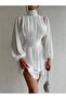Backless Lined Chiffon Fabric Dress - 3