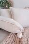 Set of 6 - 4 Square & 2 Vertical Handmade Natural Linen Authentic Organic Cotton Tasseled Throw Pillow Cover - 5