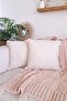 2-Piece Square Handmade Natural Linen Authentic Organic Cotton Tasseled Throw Pillow Cover