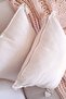 2-Piece Square Handmade Natural Linen Authentic Organic Cotton Tasseled Throw Pillow Cover - 3