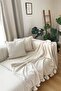 2-Piece Square Handmade Natural Linen Authentic Organic Cotton Tasseled Throw Pillow Cover - 4