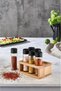 6-Piece Spice Set with Wooden Stand Lisa Spice Rack Set