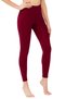 Women's Burgundy High Waist Double Pocket Compact Sports Leggings - 2