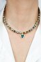 Heart Pendant Green Crystal Necklace - 2