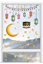 Ramadan Welcome Lamp Moon And Star Ornaments Decorative Glass And Wall Sticker Set - 3