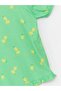 Lcw Kids Square Neck Patterned Short Sleeve Girl's Blouse - 2