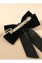 Satin and Velvet Bow Model Buckle with Pearls - 3