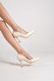 Kanger Beige Patent Leather Stiletto Goblet Heeled Shoes