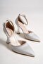 Topez Silver Stone Stiletto Heeled Evening Dress Shoes - 4