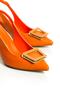 Orange Buckle Stiletto Shoes - 6