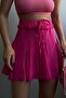 Women's Elastic Waist Ruffle Pink Skirt 12520
